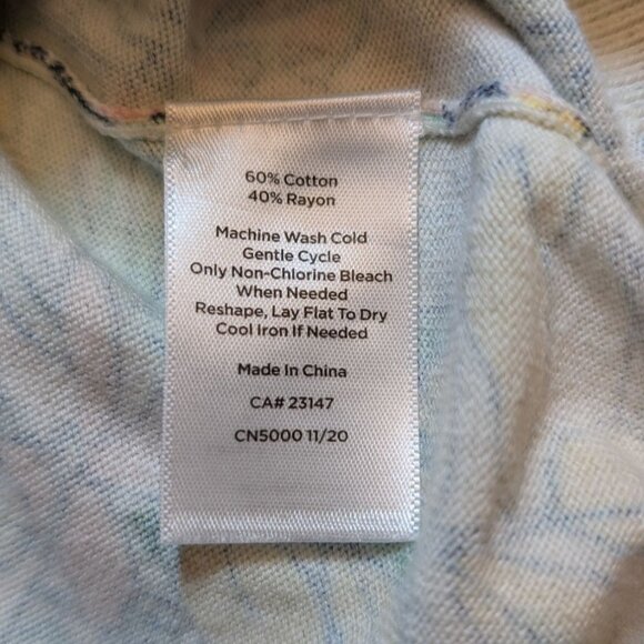 Talbots Cardigan Womens XS Floral Botanical Lightweight Sweater Pastel Statement - Picture 4 of 7